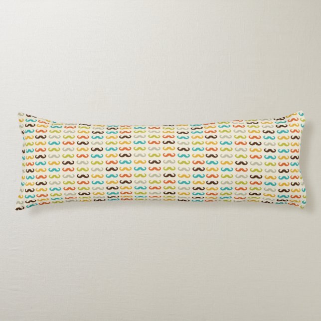 Mönster med mustasch kroppskudde (Framsidan)