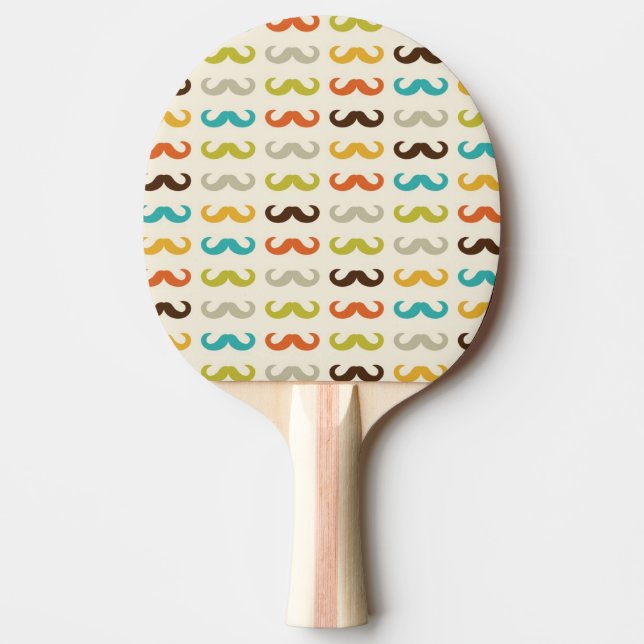 Mönster med mustasch pingisracket (Framsidan)