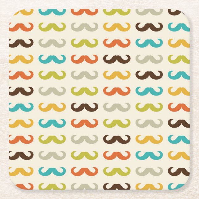 Mönster med mustasch underlägg papper kvadrat (Framsidan)