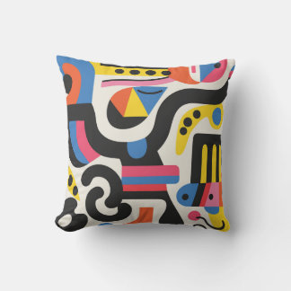 Mönster med oformaterad design, färgstark geometri kudde