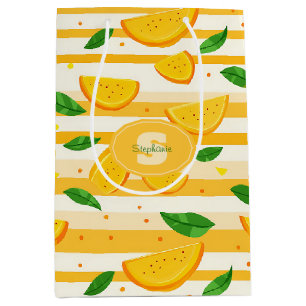 Mönster med Orange med Grönt Löv