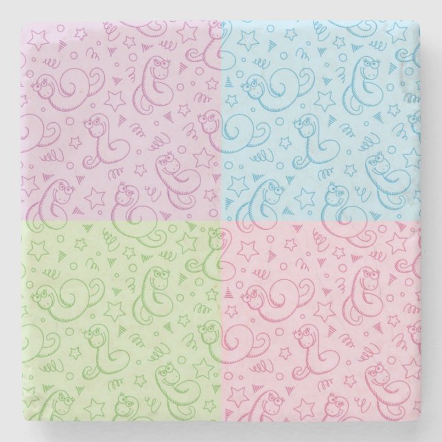 mönster med ormar underlägg sten (Framsidan)