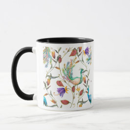 Mönster med påfågel och blommor påfågel Mugg