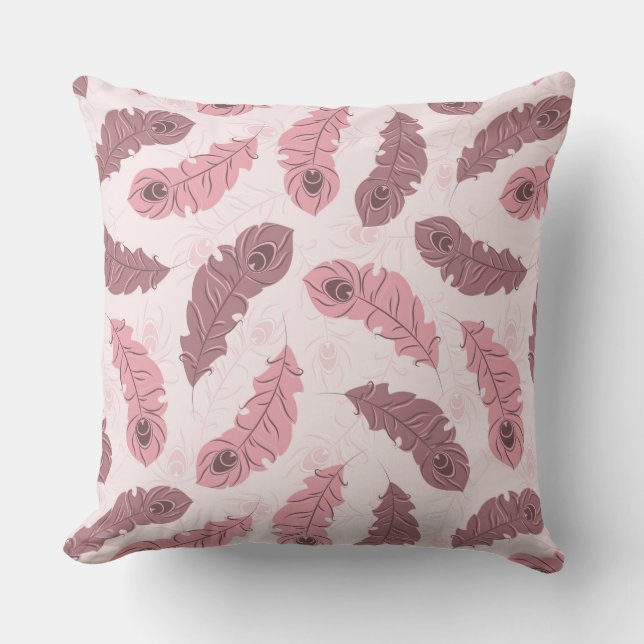 mönster med påfågelfjädrar kudde (Framsida)