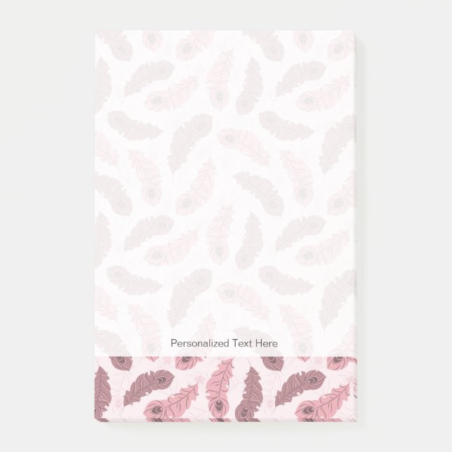 mönster med påfågelfjädrar post-it block (Framsida)