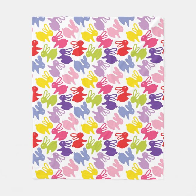 mönster med påskkaniner fleecefilt (Framsidan)