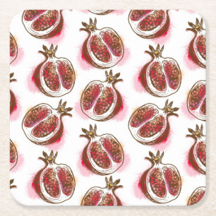 Mönster med pomegranaten underlägg papper kvadrat