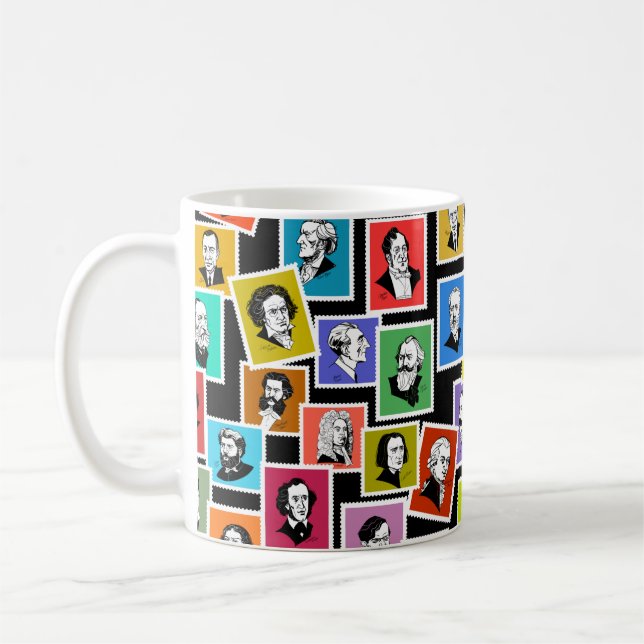 Mönster med porträtt till de underbarare kompositö kaffemugg (Vänster)