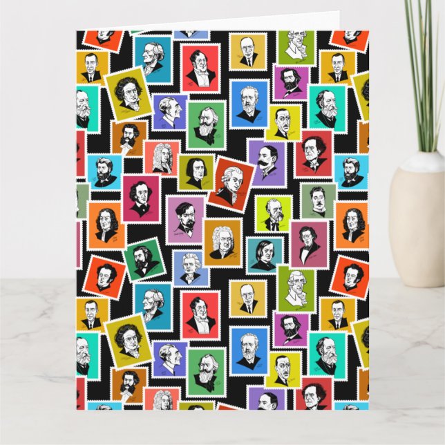 Mönster med porträtt till de underbarare kompositö kort (Framsida)