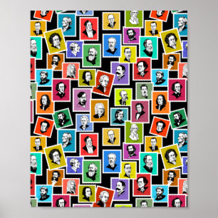 Mönster med porträtt till de underbarare kompositö poster