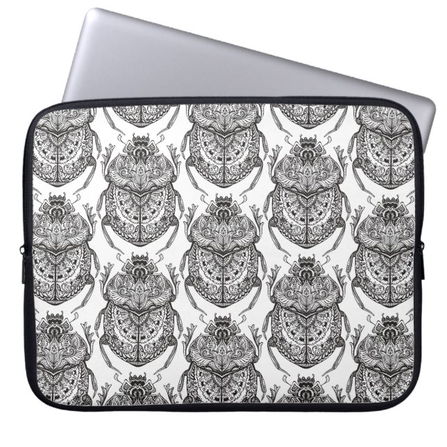 Mönster med räcker klotter laptop sleeve (Framsidan)