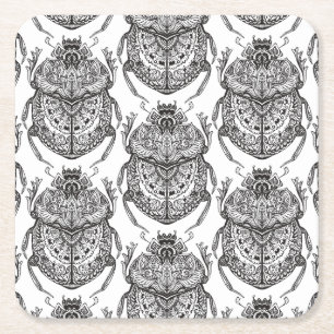 Mönster med räcker klotter underlägg papper kvadrat