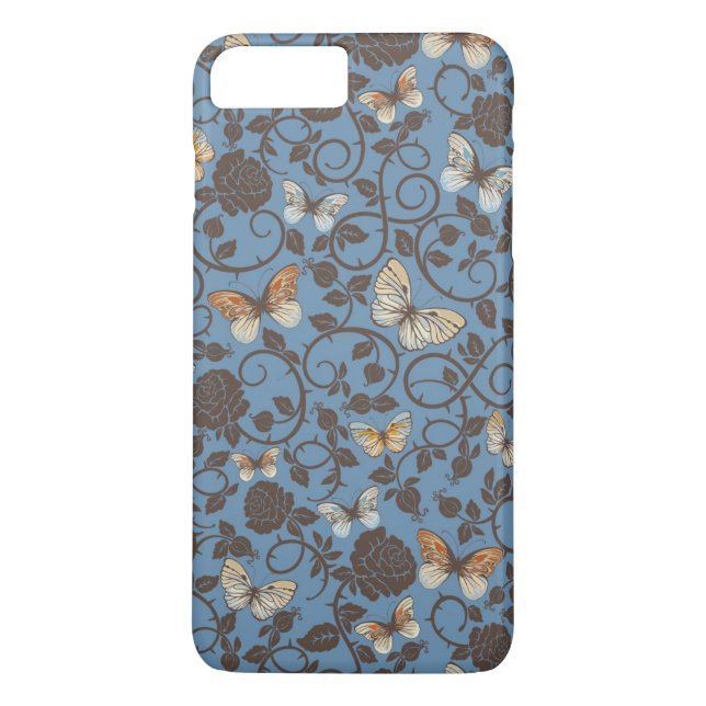 mönster med ro och fjärilen Case-Mate iPhone skal (Baksida)