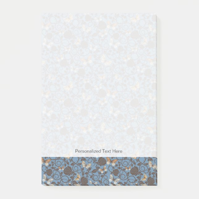 mönster med ro och fjärilen post-it block (Framsida)