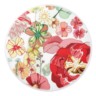 Mönster med röda blommor knopp