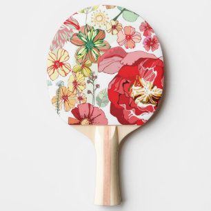 Mönster med röda blommor pingisracket
