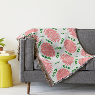mönster med rosa blommor filt