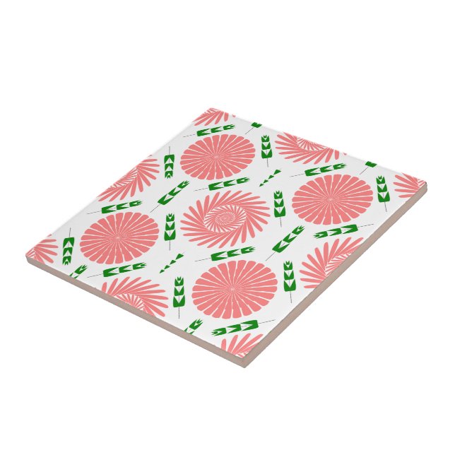 mönster med rosa blommor kakelplatta (Sidan)