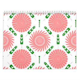 mönster med rosa blommor kalender
