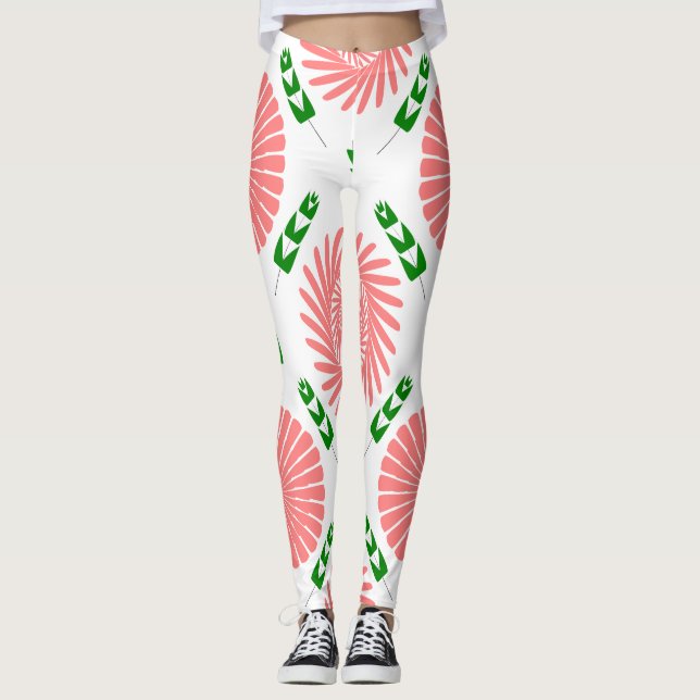 mönster med rosa blommor leggings (Framsida)