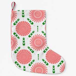 mönster med rosa blommor liten julstrumpa