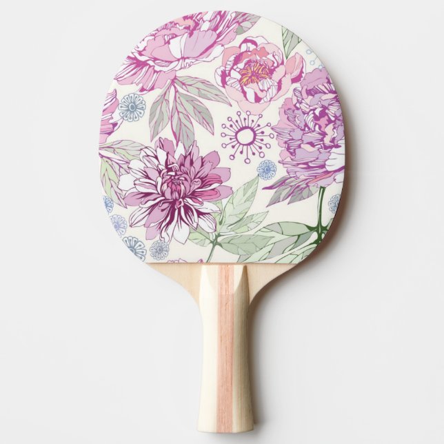 Mönster med rosa blommor pingisracket (Framsidan)