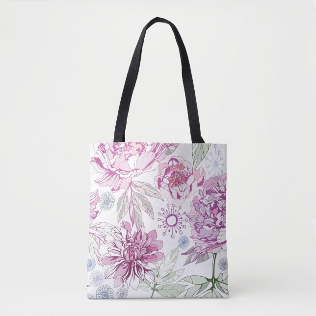 Mönster med rosa blommor tygkasse (Framsida)