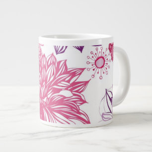 Mönster med rosa herrar och dahlia jumbo mugg