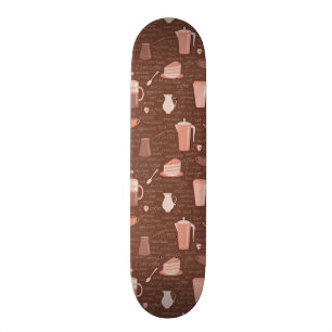Mönster med släkta inslag för kaffe mini skateboard bräda 18,5 cm
