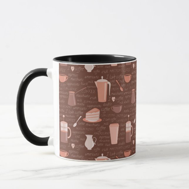 Mönster med släkta inslag för kaffe mugg (Vänster)