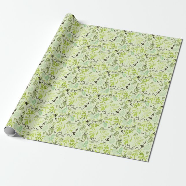 mönster med små baby-fåglar presentpapper (Utrullad)
