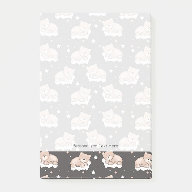 mönster med småbjörn sovande post-it block (Framsida)