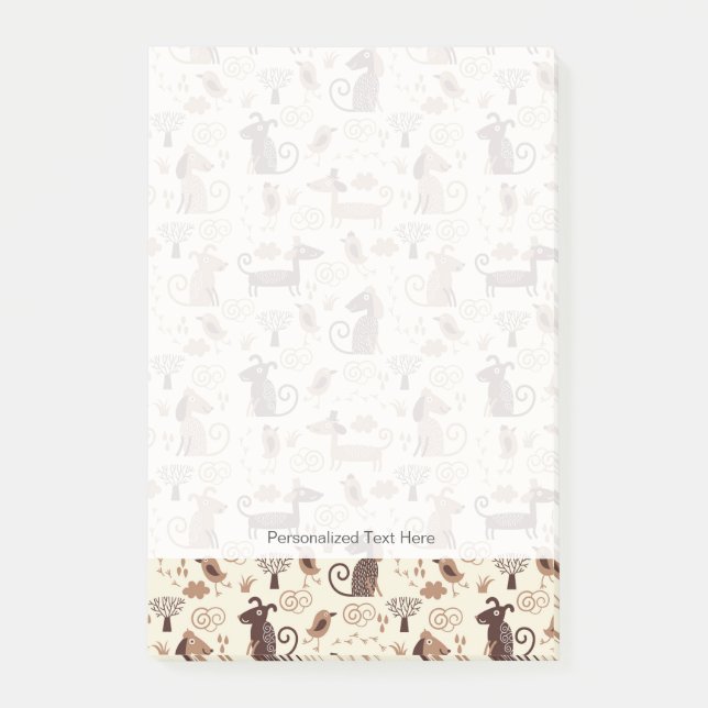 mönster med söta hundar post-it block (Framsida)