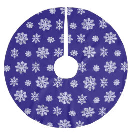 Mönster med stora snöflingor julgransmatta borstad polyester