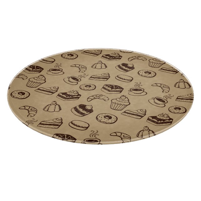 Mönster med tårtor, efterrätter och bagerit (Hörn)