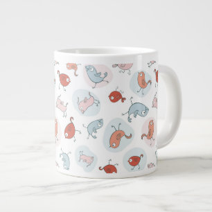 mönster med tecknad fåglar jumbo mugg