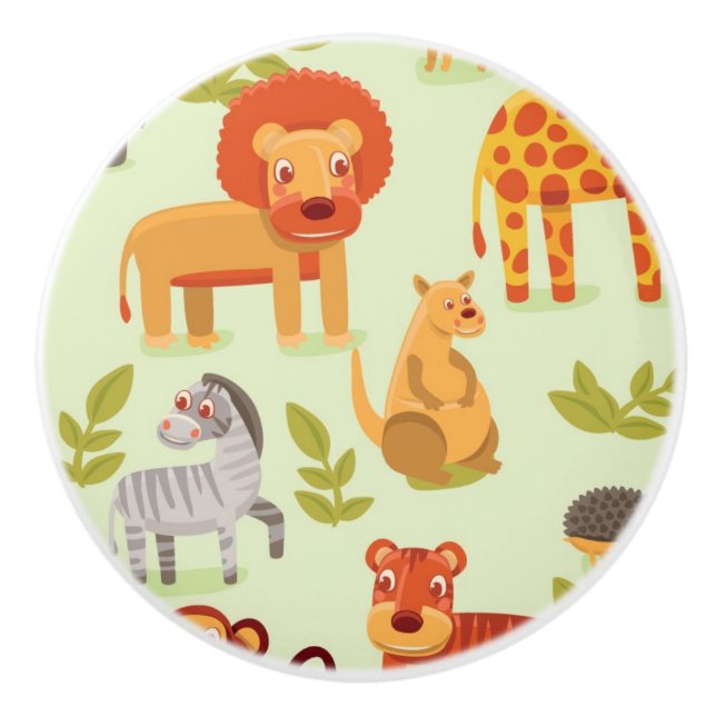 Mönster med tecknaddjur knopp (Framsidan)