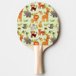 Mönster med tecknaddjur pingisracket