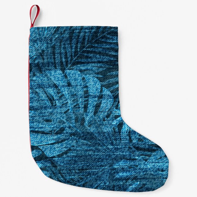 Mönster med tropiska blad liten julstrumpa (Framsidan)