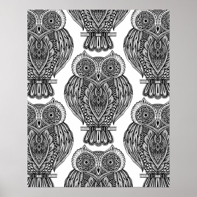Mönster med Uggla-dörr 2 Poster (Framsidan)