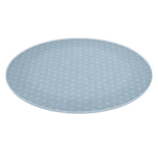 Mönster med vit ankrar på blått (Hörn)