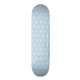 Mönster med vit ankrar på blått skateboard bräda 21,5 cm