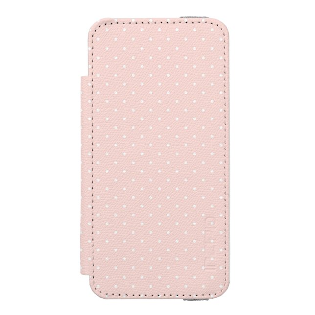 Mönster med vitpolka dots 2 incipio iPhone wallet skal (Folio Framsidan)