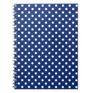 Mönster med vitpolka dots anteckningsbok med spiral
