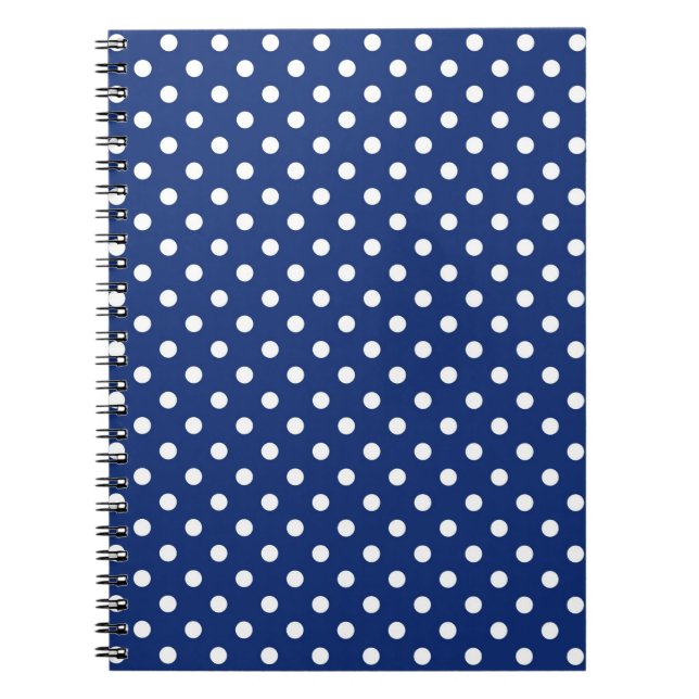 Mönster med vitpolka dots anteckningsbok med spiral (Framsidan)