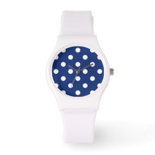 Mönster med vitpolka dots armbandsur