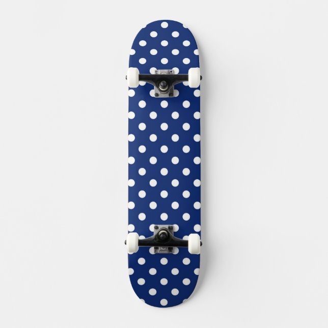 Mönster med vitpolka dots mini skateboard bräda 18,7 cm (Framsida)