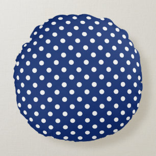 Mönster med vitpolka dots rund kudde