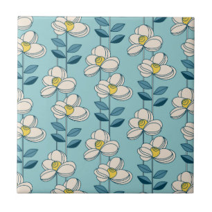 Mönster Mitt--Århundrade modernt för blom- löv Kakelplatta