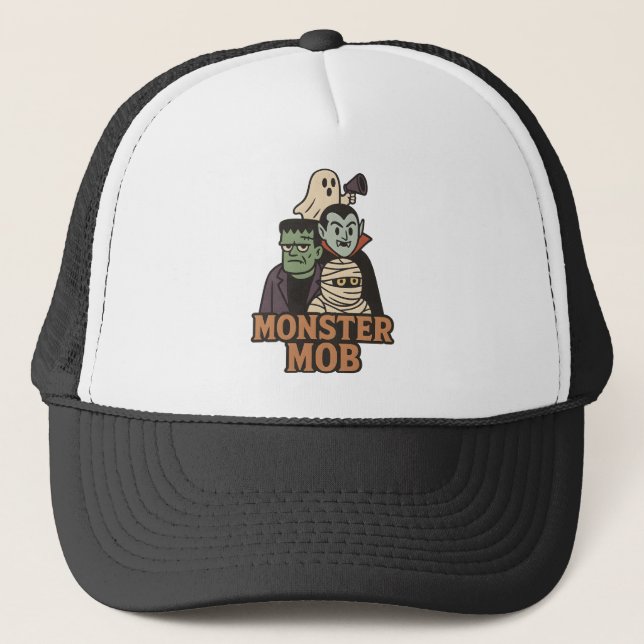 Monster Mob Frankenstein Dracula Mummy Ghost Keps (Framsida)